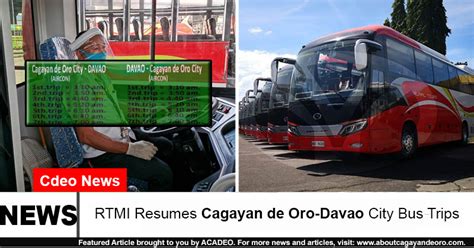 RTMI resumes Cagayan de Oro.